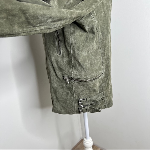 BLANK NYC Green Suede Leather Moto Jacket Size M - Picture 10 of 15
